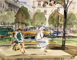 Varga Ferenc (1928-2019) Champs-Élysées, 1967 - francia életkép /számlát adunk/
