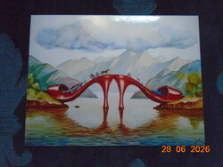 Vladimir Kush kortárs szürrealista festő:"Fashionable Bridge" alkotása fotója
