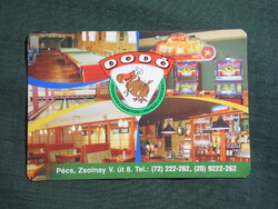 Kártyanaptár,Pécs,Dodó pizzéria,bowling,söröző,casino, 2007   (7)