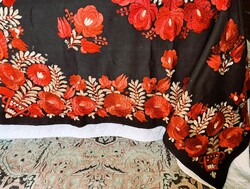Cca 1908 ÓRIÁS 138 CM SZECESSZIÓS MATYÓ TERÍTŐ SELYEM HÍMZETT MEZŐKÖVESD MUZEÁLIS MAGYAR KÉZIMUNKA