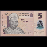 Nigéria 5 Naira 2021 P-38 Polymer UNC