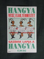 Kártyanaptár,Hangya gazdák lapja,újság,magazin,grafikai, 1991   (7)