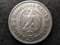 Németország Paul Von Hindenburg .900 ezüst 5 birodalmi márka 1935 A