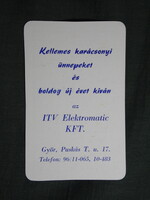 Kártyanaptár,Győr,ITV Elektromatic kft., 1991   (7)