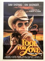Kim Basinger, Robert Altman – Szerelem bolondjai, Fool for Love, eredeti retro filmplakát, moziplaká