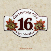 Tűzzománc házszám tábla, egyedi, megrendelésre.