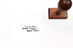 Magic wand ex libris stamp with own name
