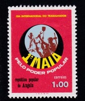 1976 Angola Munka Ünnepe Hibátlan Postatiszta Bélyeg