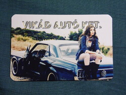 Kártyanaptár,Szombathely,Vikád Autó Kft.,Ford Mustang autó,női modell, 2015  (7)