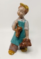 H. Ráhmer Mária (1911-1998) cobbler's wife glazed ceramic figure (24cm) RZ