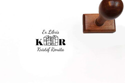 Monogram ex libris stamp with own name
