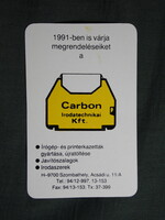 Kártyanaptár,Carbon irodatechnikai kft.,Szombathely, 1991   (7)