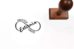 Infinite ex libris stamp with own name
