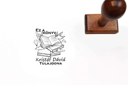 Book worlds ex libris stamp with own name
