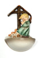 Bájos Hummel Gobel porcelán kézzel festett szentelt víz tartó RZ