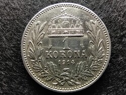 Magyarország I. Ferenc József (1848-1916) .835 Ezüst 1 Korona 1914 KB
