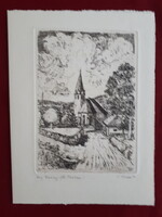 Templom - Franz Knapp osztrák festőművész (1916-2007) rézkarca