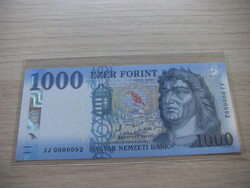 1.000 Forint 2021  Alacsony sorszám  JJ 0000092 ( Forgalomból Kivont Bankjegy )