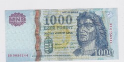 1.000 Forint 2005  Alacsony Sorszám Új  állapotban ( Forgalomból Kivont Bankjegy )