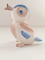 Aquincum Budapest kézzel festett porcelán sípoló madár – ritka retro figura