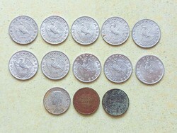Magyarország 13 db Különböző Érme 2 5 10 Fillér 1946-1990