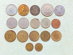 Jugoszlávia 17 db Különböző Érme 5 10 20 50 Para 1 2 10 20 Dínár 1955-1991