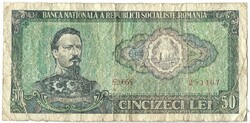 50 lei lej 1966 Románia Kisebb méret fiatalabb kiadás  145 x 70