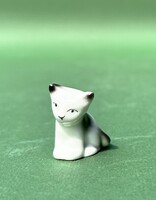 Régi Hollóházi porcelán miniatűr macska figura