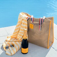 CHAMPAGNE CLUB - Veuve Clicquot CABAS HERITAGE perforált pamutvászon strand- és bevásárlótáska