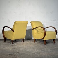 Felújított Jindrich Halabala H-410 art deco fotel (2db)