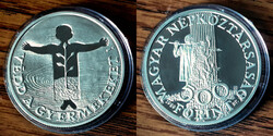 V 5468 Magyarország ezüst 500 forint 1989 Védd a gyermeket Proof