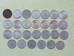 Magyarország 27 db Különböző Érme 20 Fillér 1947-1991