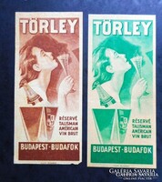 2 db Törley pezsgő számolócédula