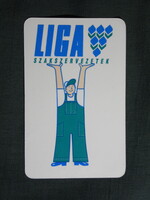 Kártyanaptár,LIGA szakszervezetek,Budapest,grafikai,reklám figura, 1993   (7)