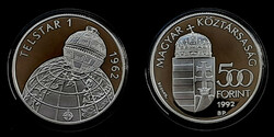 V 5930 Magyarország ezüst 500 forint Telstar 1992 Proof