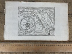 -AX636- Antik térkép Douai 1710 Gabriel Bodenehr rézmetszet ostrom vár csata katonai militária