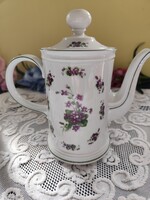 Eladó gyönyörű régi porcelán német Bavaria Ibolya mintás teás kanna!