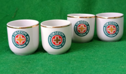 Hollóházi Zwack unicum porcelán poharak (4 db.)
