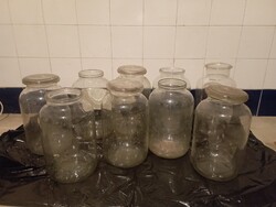 Régi 5L befőttes üvegek 9db nagy méretű dunsztos üveg