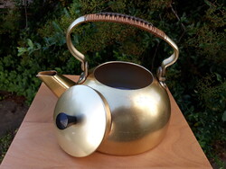 Retro Aluminum Teapot with Rattan Handle