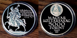 V 4592 Magyarország ezüst 5000 forint 2003 A Rákóczi szabadságharc 300. évfordulója Proof