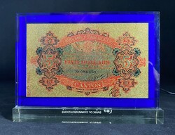 Kínai birodalom 1909-es 5 dolláros reprodukciós emlék kiadása.