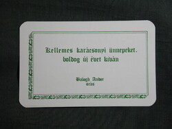 Kártyanaptár,Balogh Andor órás,Pécs, 1994   (7)