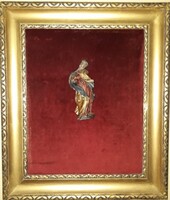 Antik Szűz Mária szobor - képkeret / fafaragás. Madonna.