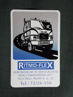 Kártyanaptár,Ritmo-Flex szállítmányozási kft.,Pécs,grafikai,teherautó,kamion, 1993   (7)