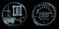 V 6640 Magyarország ezüst 2000 forint 1998 Eötvös Lóránd Proof