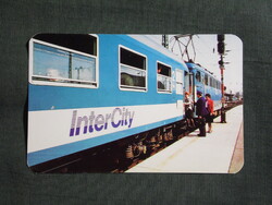 Kártyanaptár,MÁV,vasút,utazás,Intercity szerelvény,mozdony,peron,vasútállomás,kalauz, 1993   (7)