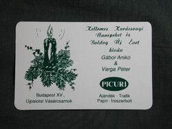 Kártyanaptár,Gábor Anikó,Varga Péter Picuri ajándék,trafik üzlet,Budapest, 1994   (7)