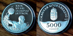 S 0836 Magyarország ezüst 5000 forint 2008 XXIX. Nyári Olimpiai Játékok, Peking 2008 Proof