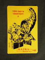 Kártyanaptár,Mátra Füszért,Miskolc,Eger,Gyöngyös,Edelény,Ózd,Encs,grafikai, 1994   (7)